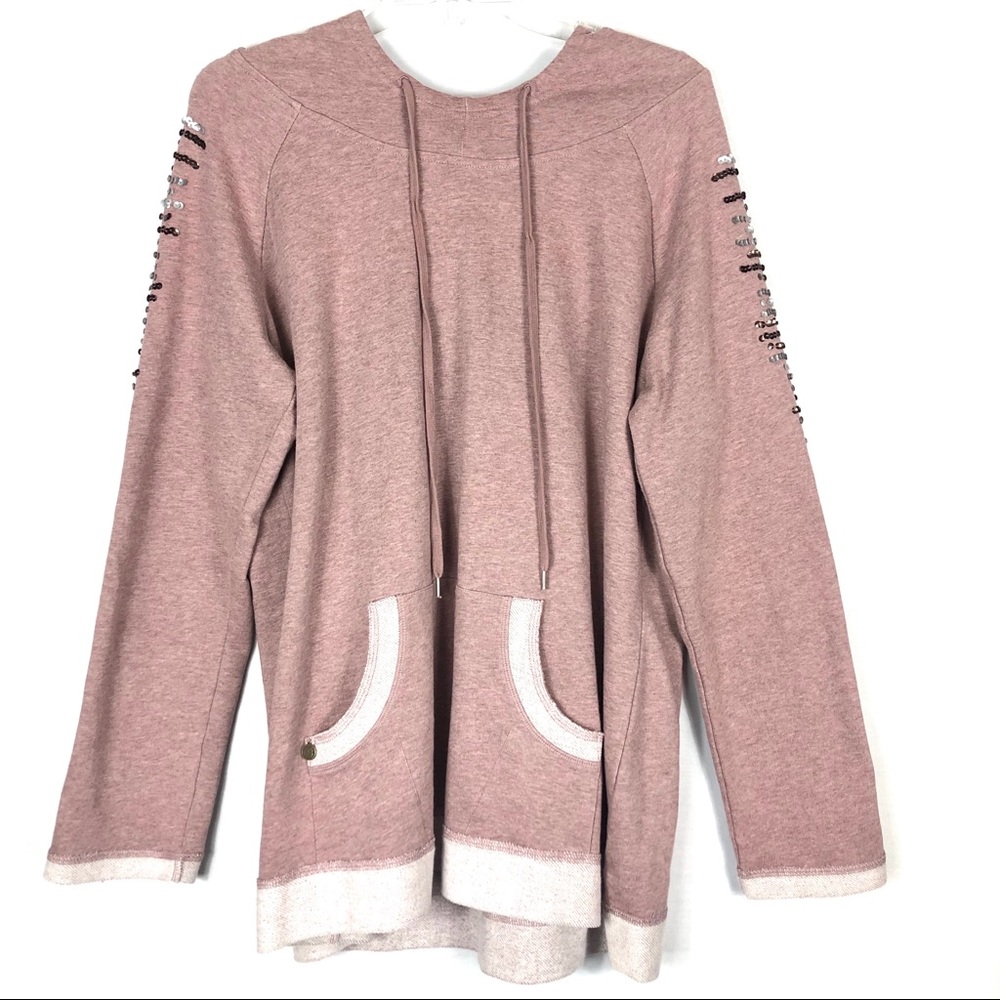 Soft surroundings pink sequin sweater